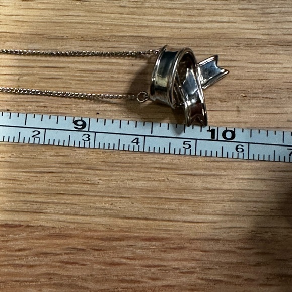Tiffany & Co. Sterling Silver Ribbon Pendant Necklace - Picture 9 of 9